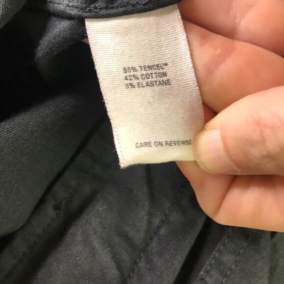 Alex Mill Jumpsuit Womens S Black Long Sleeve Romper Button Down Stretch Pockets - Picture 12 of 13